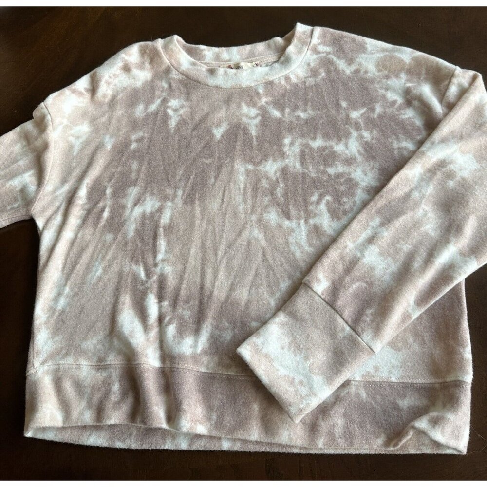 Hippie Rose Tie Dye Crop Sweatshirt Pink White Size M‎ Medium